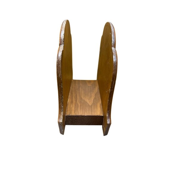 Wooden Napkin Holder With Village Design 5.5" Tall Classic Brown Finish - Picture 2 of 5